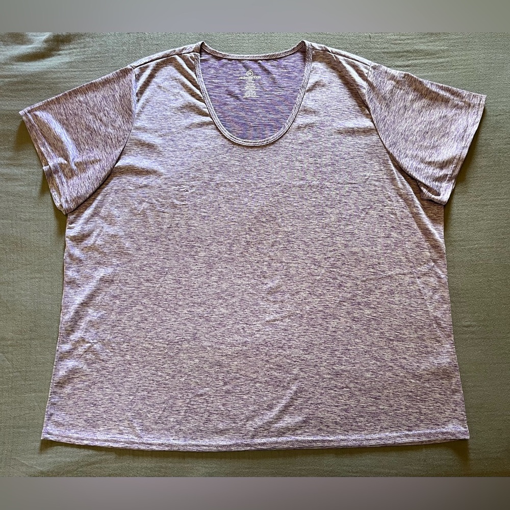 Light heathered purple RealEssentials lightweight athletic tee top T-shirt 3X